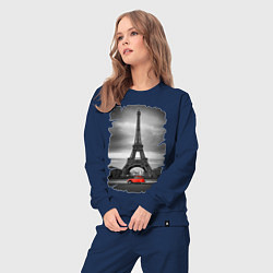 Костюм хлопковый женский Эйфелева башня, цвет: тёмно-синий — фото 2