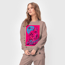 Костюм хлопковый женский You're dead meat, цвет: пыльно-розовый — фото 2