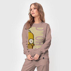Костюм хлопковый женский Homer Doh!, цвет: пыльно-розовый — фото 2