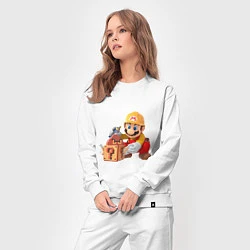 Костюм хлопковый женский Super Mario: Builder, цвет: белый — фото 2