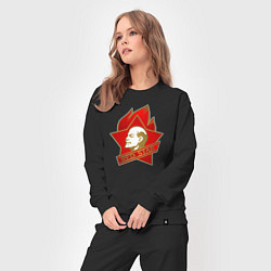 Костюм хлопковый женский Lenin: Red Star, цвет: черный — фото 2