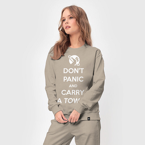 Женский костюм Dont panic & Carry a Towel / Миндальный – фото 3