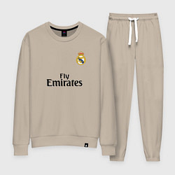 Костюм хлопковый женский Real Madrid: Fly Emirates, цвет: миндальный