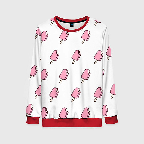 Женский свитшот Мороженое розовое / 3D-Красный – фото 1