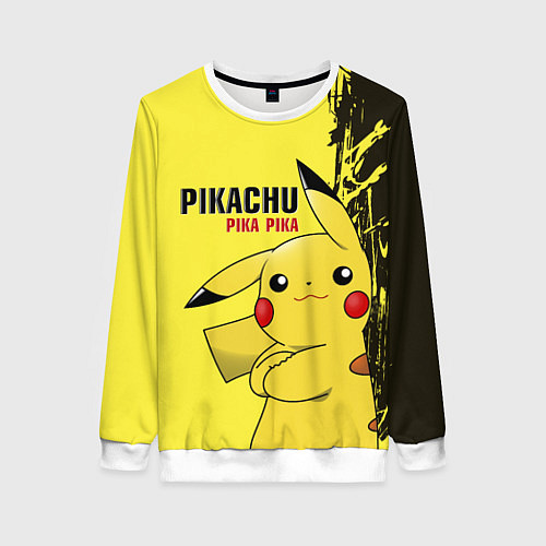 Женский свитшот Pikachu Pika Pika / 3D-Белый – фото 1