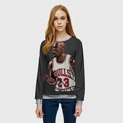 Свитшот женский Bulls 23: Jordan, цвет: 3D-меланж — фото 2