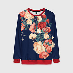 Свитшот женский Fashion flowers, цвет: 3D-красный