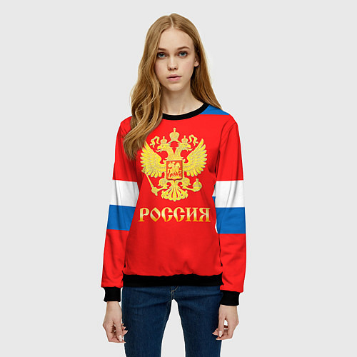 Женский свитшот Сборная РФ: #72 BOBROVSKY / 3D-Черный – фото 3