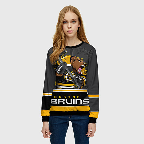 Женский свитшот Boston Bruins / 3D-Черный – фото 3