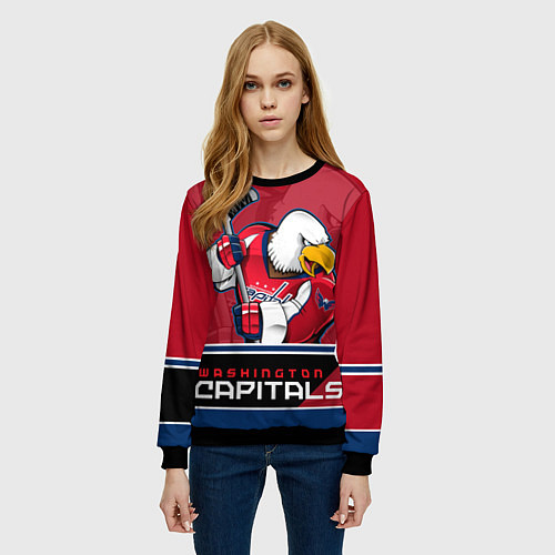 Женский свитшот Washington Capitals / 3D-Черный – фото 3