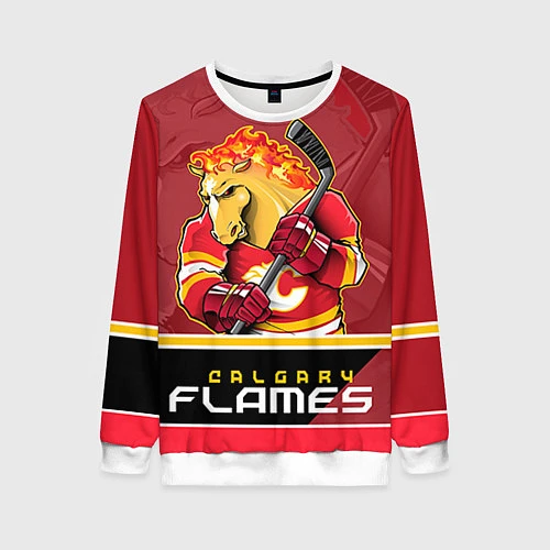 Женский свитшот Calgary Flames / 3D-Белый – фото 1
