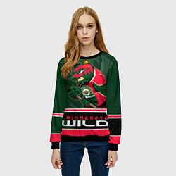 Свитшот женский Minnesota Wild, цвет: 3D-черный — фото 2