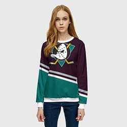 Свитшот женский Anaheim Ducks, цвет: 3D-белый — фото 2
