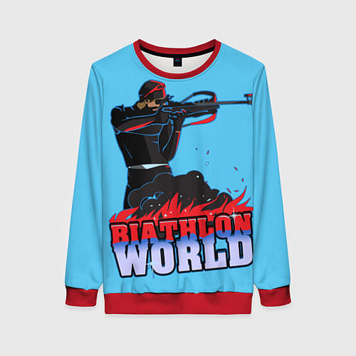 Женский свитшот Biathlon world / 3D-Красный – фото 1