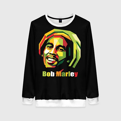 Женский свитшот Bob Marley Smile / 3D-Белый – фото 1