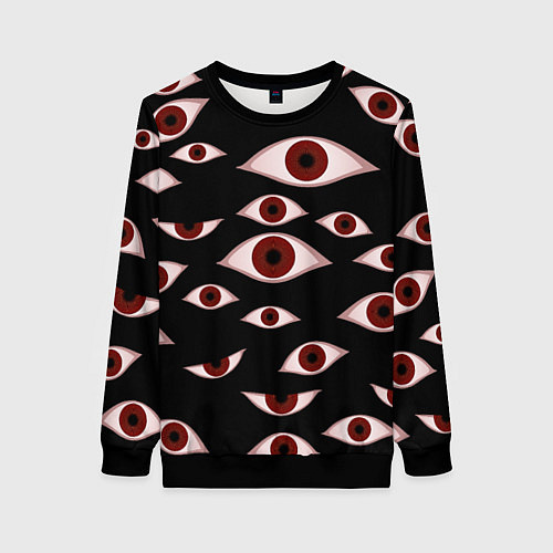 Женский свитшот Глаза / 3D-Черный – фото 1