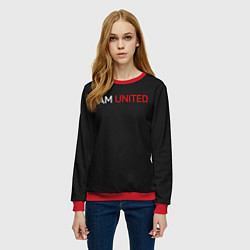 Свитшот женский Manchester United team, цвет: 3D-красный — фото 2