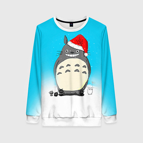 Женский свитшот Тоторо под снегом / 3D-Белый – фото 1