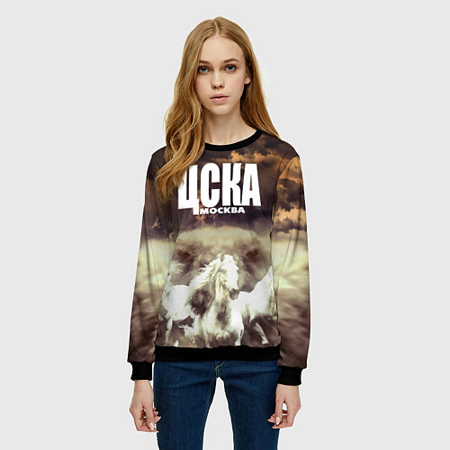 Женский свитшот ЦСКА Москва / 3D-Черный – фото 3