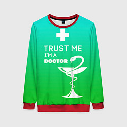 Свитшот женский Trust me, i'm a doctor, цвет: 3D-красный