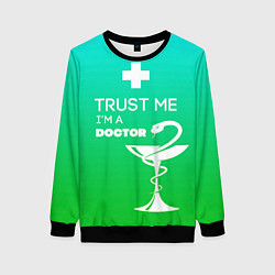 Свитшот женский Trust me, i'm a doctor, цвет: 3D-черный