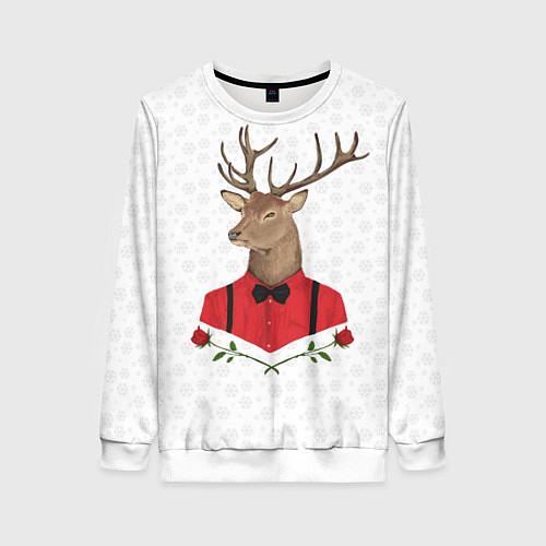 Женский свитшот Christmas Deer / 3D-Белый – фото 1