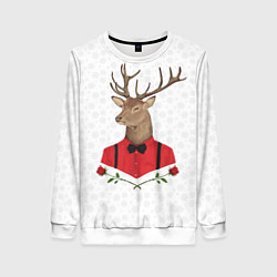 Свитшот женский Christmas Deer, цвет: 3D-белый