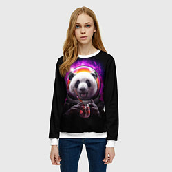 Свитшот женский Panda Cosmonaut, цвет: 3D-белый — фото 2