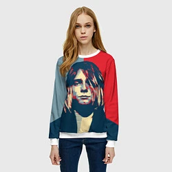 Свитшот женский Kurt Cobain, цвет: 3D-белый — фото 2