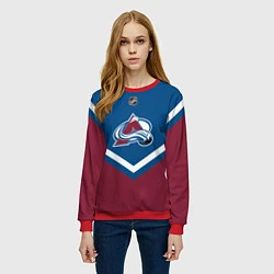 Свитшот женский NHL: Colorado Avalanche, цвет: 3D-красный — фото 2