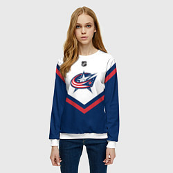 Свитшот женский NHL: Columbus Blue Jackets, цвет: 3D-белый — фото 2