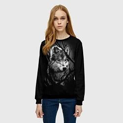 Свитшот женский Серый волк, цвет: 3D-черный — фото 2