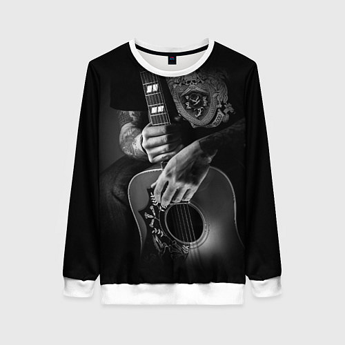 Женский свитшот Гитарист-рокер / 3D-Белый – фото 1