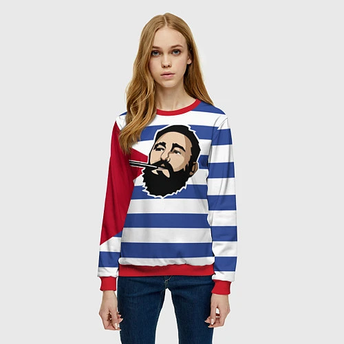 Женский свитшот Fidel Castro / 3D-Красный – фото 3