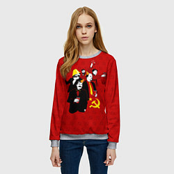 Свитшот женский Communist Party, цвет: 3D-меланж — фото 2