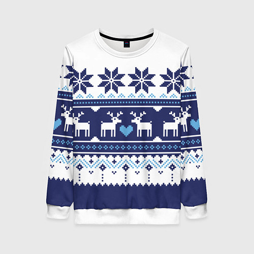 Женский свитшот Скандинавские олени / 3D-Белый – фото 1