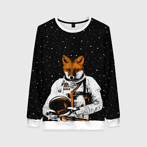 Женский свитшот Лис космонавт / 3D-Белый – фото 1