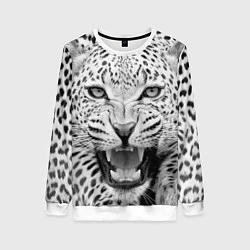 Свитшот женский Белый леопард, цвет: 3D-белый