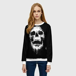 Свитшот женский Evil Skull, цвет: 3D-белый — фото 2