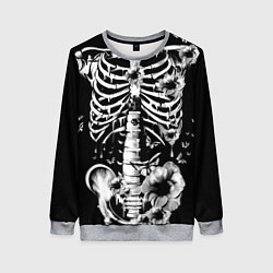 Женский свитшот Floral Skeleton