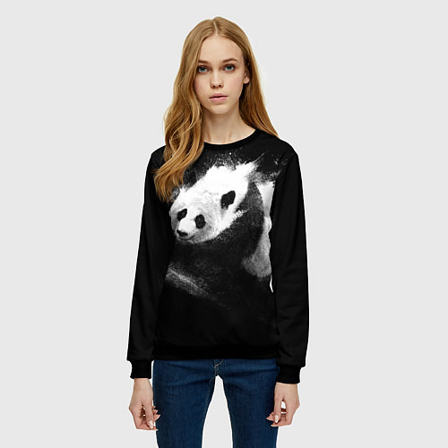 Женский свитшот Молочная панда / 3D-Черный – фото 3