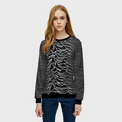 Свитшот женский Joy Division: Unknown Pleasures, цвет: 3D-черный — фото 2