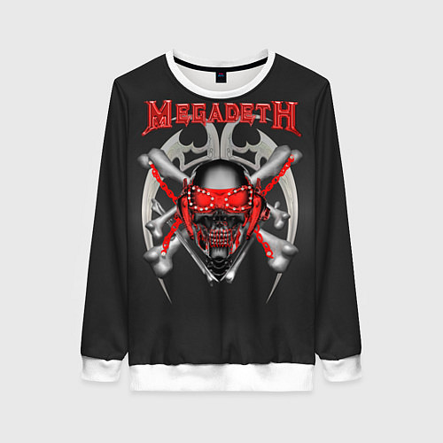 Женский свитшот Megadeth: Blooded Skull / 3D-Белый – фото 1