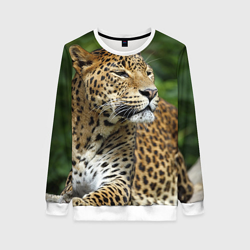 Женский свитшот Лик леопарда / 3D-Белый – фото 1