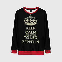 Свитшот женский Keep Calm & Led Zeppelin, цвет: 3D-красный