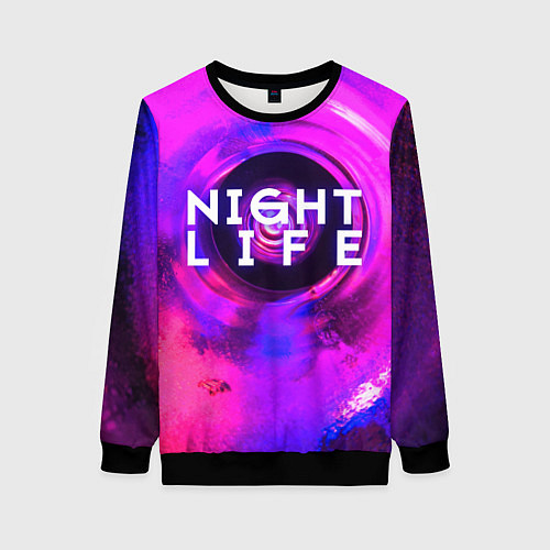 Женский свитшот Night life / 3D-Черный – фото 1