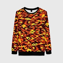 Женский свитшот Камуфляж пиксельный: оранжевый/желтый