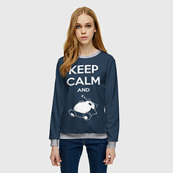 Свитшот женский Keep Calm & Zzz, цвет: 3D-меланж — фото 2