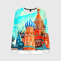 Свитшот женский Blue Kremlin, цвет: 3D-белый