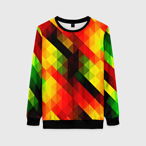 Женский свитшот Block color / 3D-Черный – фото 1